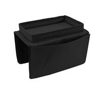 Atyhao Table de Bras de Canapé de Canapé, Table de Support de Plateau de Canapé de Rangement de Bras Pliant Poches Latérales en Tissu Oxford 600D pour Canapé(Noir)