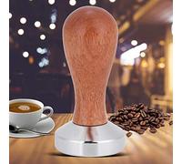 Atyhao Tamper à Café, Tamper Manuel à Poudre de Café en Acier Inoxydable de 49 Mm avec Accessoires de Cuisine à Poignée en Bois