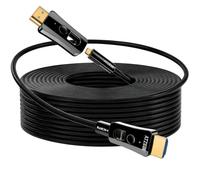 ATZEBE 50m Câble HDMI fibre optique 4K@60Hz - Câble optique 18 Gbps, YUV 4:4:4, HDR, connecteurs doubles amovibles, alliage de zinc - Idéal pour home cinéma, projecteur & installation