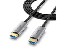 ATZEBE Câble HDMI Fibre Optique-20M, Câble HDMI 4K Supporte 4K@60Hz, HDR, 4:4:4, 3D, Arc, HDCP 2.2, Haute Vitesse 18 Gbps