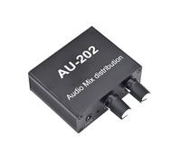 AU-202 MéLangeur StéRéO 2 EntréEs 2 Sorties Distributeur Audio pour Casque AMP de Puissance Externe ContrôLe Du Volume Seul