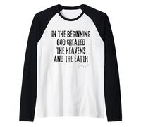 Au Commencement, Dieu a créé Genèse 1:1 Création de la Bible Manche Raglan
