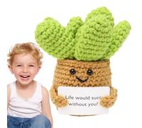 Au Crochet De Soutien Émotionnel, Succulentes Positives Au Crochet | Petites Succulentes De Cactus Capybara Jouet De Soutien Émotionnel,Carte De Maintien pour Encourager