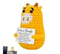 Au Crochet Positive | Figurines Tricotées en Forme de Girafe Mignonne - au Crochet Positive d'Artisanat Tricoté - pour Bureau Chambre Salon Intérieur Hommes Femmes Garçons Filles Jeunes Adolescents