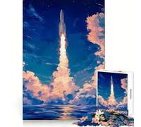 Au-delà de l'horizon︰ Puzzle de 1000 pièces Fusée vers Les étoiles pour Adolescents Exercice Mental, Loisir paisible, Bords Nets, Cadeau de Noël (50x75cm)