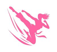 au-delà du combat la philosophie des arts martiaux Décorations murales en vinyle 42x46.7cm Installation facile Rose