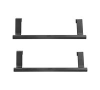Au-dessus de la Porte Porte-serviettes, 2 Pièces en Acier Inoxydable Noir Accrochable sans Poinçon sans Clou Porte-serviettes de Porte D'armoire pour Maison Hôtel Salle de Bain Cuisine(23CM)