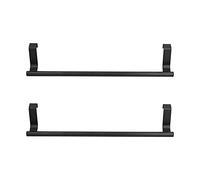 Au-dessus de la Porte Porte-serviettes, 2 Pièces en Acier Inoxydable Noir Accrochable sans Poinçon sans Clou Porte-serviettes de Porte D'armoire pour Maison Hôtel Salle de Bain Cuisine(36CM)