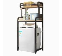 Au-dessus de l'étagère de la machine à laver, support de machine à laver peu encombrant for salle de bain, multifonction, réglable, assemblage facile, avec tige de suspension(2 partitions (pulsator))