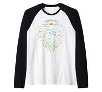 Au-Dessus des Arbres, écoutez Les Oiseaux Chanter Lever du Soleil Montagne Line Art Manche Raglan