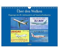 Au-dessus des nuages - Les avions du 20e siècle sur les cartes radioamateurs, Version française (Calendrier mural 2026 DIN A4 portrait), Calendrier CALVENDO mensuel