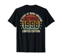 (AU Dos) Anniversaire d'octobre 1998 Édition limitée Vintage 28e T-Shirt