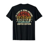 (AU Dos) April Birthday Est 1967 Édition limitée 59e T-Shirt