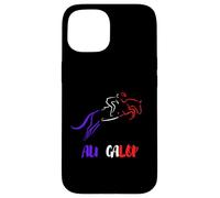 Au Galop Cavalier Français Cheval Equitation Made in France Coque pour iPhone 15