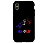 Au Galop Cavalier Français Cheval Equitation Made in France Coque pour iPhone X/XS