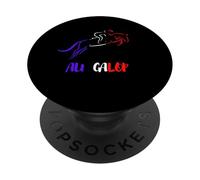 Au Galop Cavalier Français Cheval Equitation Made in France PopSockets PopGrip Adhésif