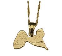 Au Marché du Luxe - Pendentif plaqué Or Carte de la Guadeloupe