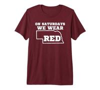 Au Nebraska, Le Samedi, Nous portons du Rouge T-Shirt Haut de Gamme