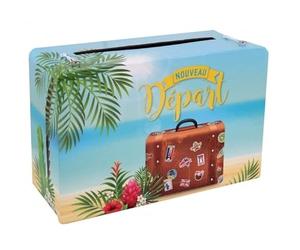 Au plaisir des yeux Urne Tirelire Forme Valise Départ en Retraite 24x16x10 cm. STX 7672