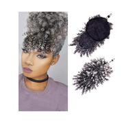 Au quotidien Chignon afro bouffant avec frange, postiche synthétique crépu et bouclé avec cordon de serrage Postiches(1BT613)