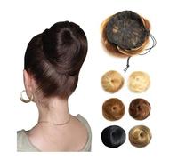 Au quotidien Extension de chignon en cheveux humains, chignon donut instantané, queue de cheval avec cordon de serrage Postiches(P12-613)