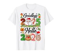 Au Revoir 2025 Bonjour 2026 Noël 2025 Bonne année 2026 T-Shirt