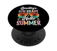 Au revoir 6e année Bonjour d'été Jour d'école Sixième année PopSockets PopGrip Adhésif