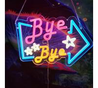 Au revoir au revoir LED Signe de néon pour décor mural USB Lumière réglable Salon Bars Barbiers Pub Fête de mariage jeu Homme Grotte Halloween Noël Anniversaire Art Décor mural