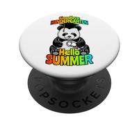 Au Revoir la Maternelle, Bonjour l'été, Un Panda Amusant et Heureux PopSockets PopGrip Adhésif