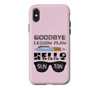 Au Revoir Plan de leçon Bonjour Sun Tan Dernier Jour de l'enseignant d'école Coque pour iPhone X/XS