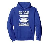 Au Rugby on n'a Jamais Bobo Cadeau Rugby XV France Sweat à Capuche, Unisexe pour Adultes, Bleu Royal, XL