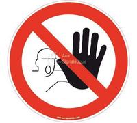 AUA SIGNALETIQUE - Autocollant Accès Interdit aux Personnes Non autorisées - Ø 230 mm, Vinyl adhésif