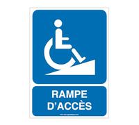 AUA SIGNALETIQUE - Autocollant Rampe d'Accès Handicapés - 450x630 mm, Vinyl adhésif
