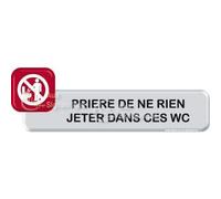AUA SIGNALETIQUE - Autocollant VINYLO -Ne rien jeter dans ces WC - rouge bordeau