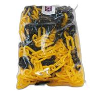 AUA SIGNALETIQUE - Chaîne de Signalisation en Plastique (Jaune et Noir - Ø6mm, 10 mètres)
