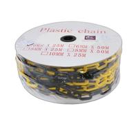 AUA SIGNALETIQUE - Chaîne de Signalisation en Plastique (Jaune et Noir - Ø6mm, 25 mètres)