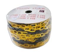 AUA SIGNALETIQUE - Chaîne de Signalisation en Plastique (Jaune et Noir - Ø6mm, 50 mètres)