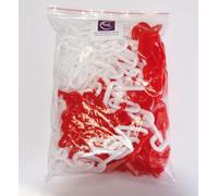 AUA SIGNALETIQUE - Chaîne de Signalisation en Plastique (Rouge et Blanc - Ø6mm, 10 mètres)