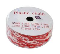 AUA SIGNALETIQUE - Chaîne de Signalisation en Plastique (Rouge et Blanc - Ø6mm, 25 mètres)