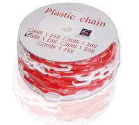 AUA SIGNALETIQUE - Chaîne de Signalisation en Plastique (Rouge et Blanc - Ø8mm, 25 mètres)