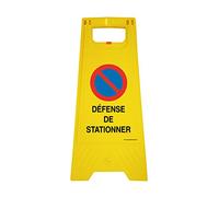 AUA SIGNALETIQUE - Chevalet de signalisation défense de stationner - Poids 1KG en plastique jaune