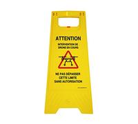 AUA SIGNALETIQUE - Chevalet signalisation intervention Drone - Poids 1KG en plastique jaune