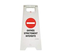 AUA SIGNALETIQUE - Chevalet signalisation - Poids 1KG en Plastique- (Entrée Strictement Interdite)