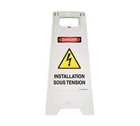 AUA SIGNALETIQUE - Chevalet signalisation - Poids 1KG en Plastique- (Installation sous Tension)