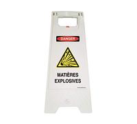 AUA SIGNALETIQUE - Chevalet signalisation - Poids 1KG en Plastique- (Matières Explosives Danger)