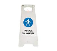 AUA SIGNALETIQUE - Chevalet signalisation - Poids 1KG en Plastique- (Passage obligatoire)