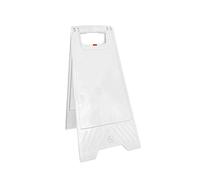 AUA SIGNALETIQUE - Chevalet signalisation Vierge sans marquage - Poids 1KG en Plastique Blanc