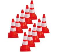 AUA SIGNALETIQUE - Cône De Signalisation Réfléchissant Classe 2 - Hauteur 50 cm - Base Non lestée - Cône de sécurité Chantier K5A (10)