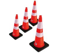 AUA SIGNALETIQUE - Cône De Signalisation Réfléchissant Classe 2 - Hauteur 75 cm - Base Noire Lestée 3,2 Kg - Cône de sécurité Chantier K5A (4)