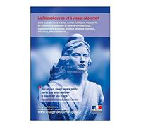 AUA SIGNALETIQUE - Consigne Marianne - Visage découvert - PVC 1.5 mm, 450x630 mm